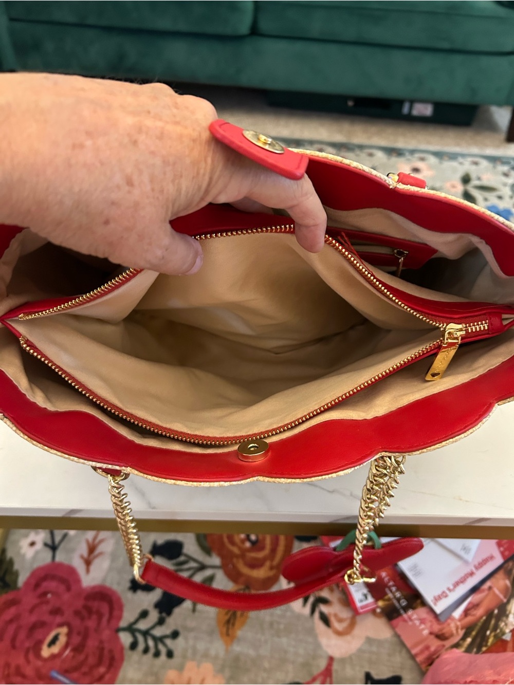 Betsey Johnson 🍒 
Embroidered Cherry Straw Tote  EUC - Picture 12 of 16